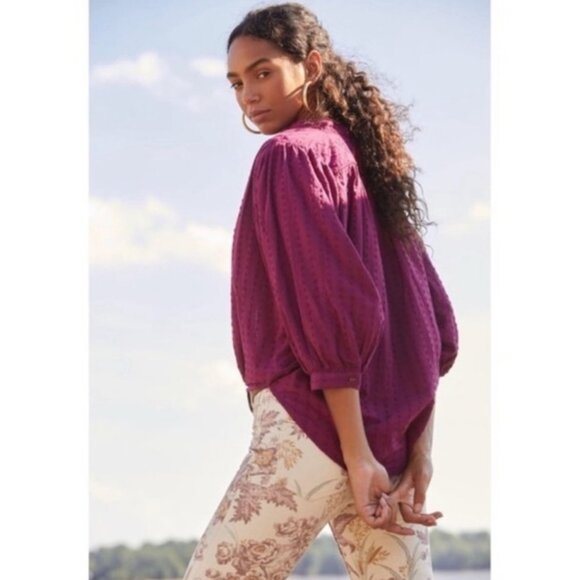 Anthropologie Tavi Embroidered Blouse Boho Bohemian Peasant Cottagecore Prairie - Picture 1 of 14